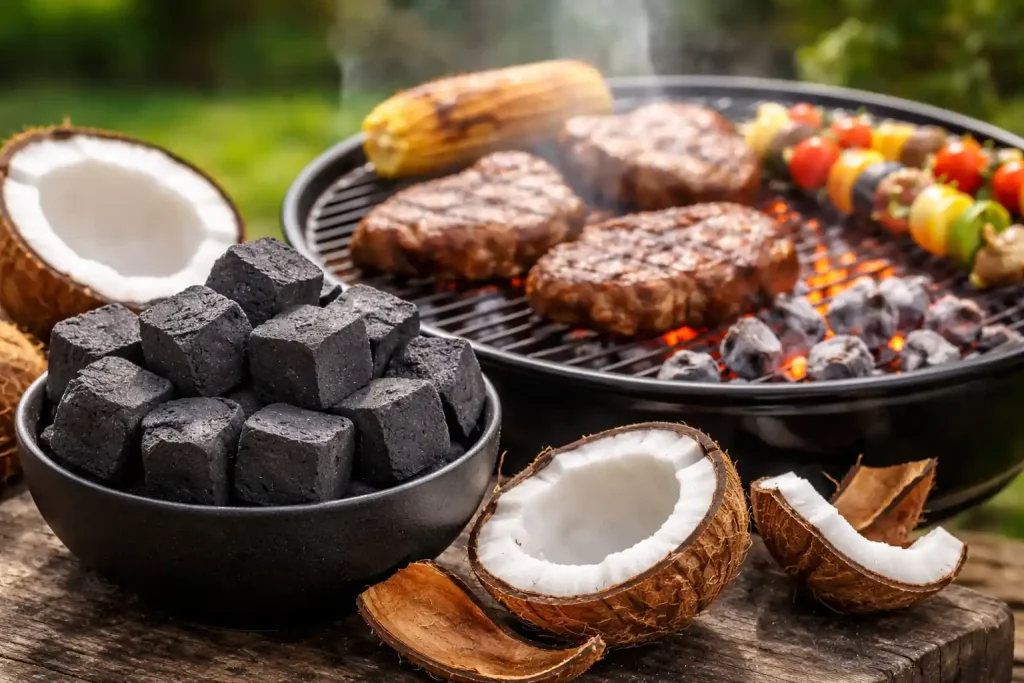 long burning coconut charcoal briquettes for grilling